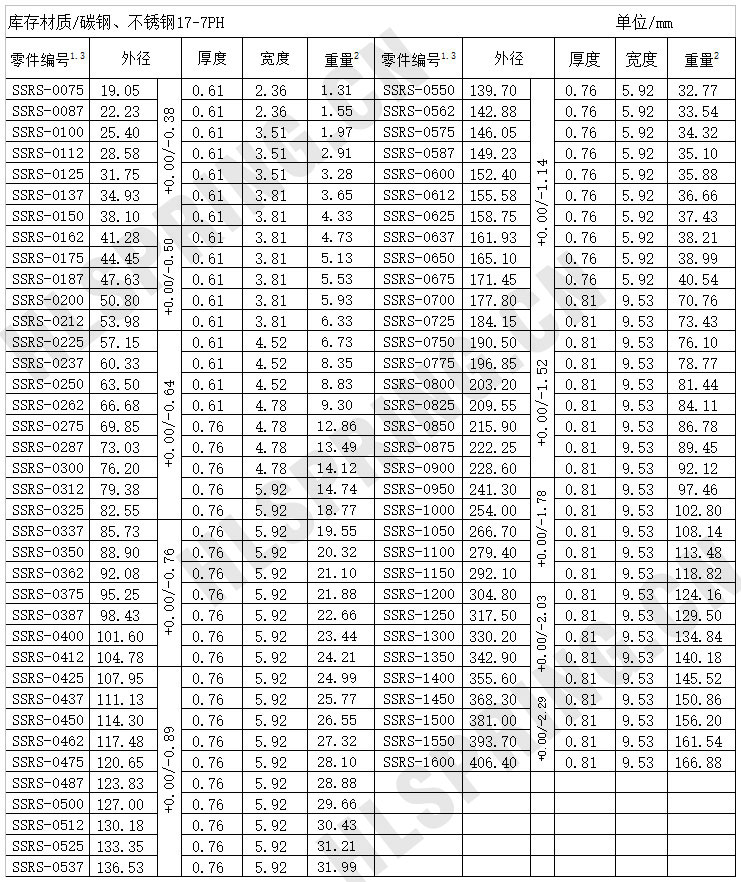 SSRS 平墊片